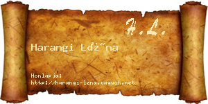 Harangi Léna névjegykártya